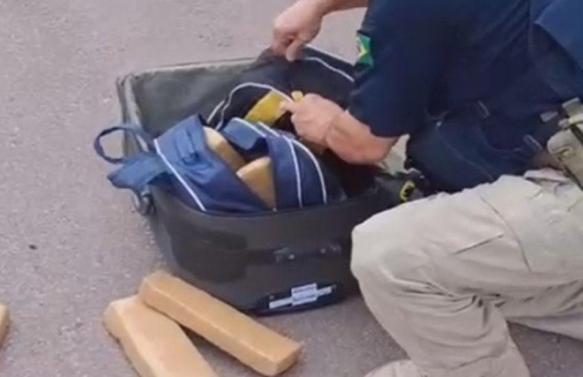 PRF apreende 21 kg de maconha com adolescente em ônibus na BR-116, em Pelotas